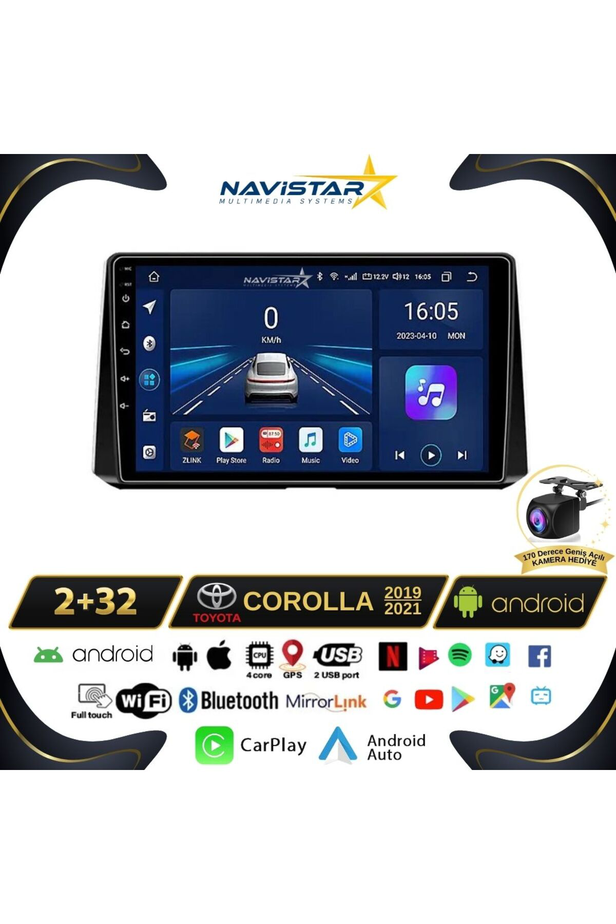 Toyota Corolla 2019-2021 Model 2 64gb Android 13 Kablosuz Carplay Toyota Corolla 2019-2021 Model 2 64gb Android 13 Kablosuz Carplay