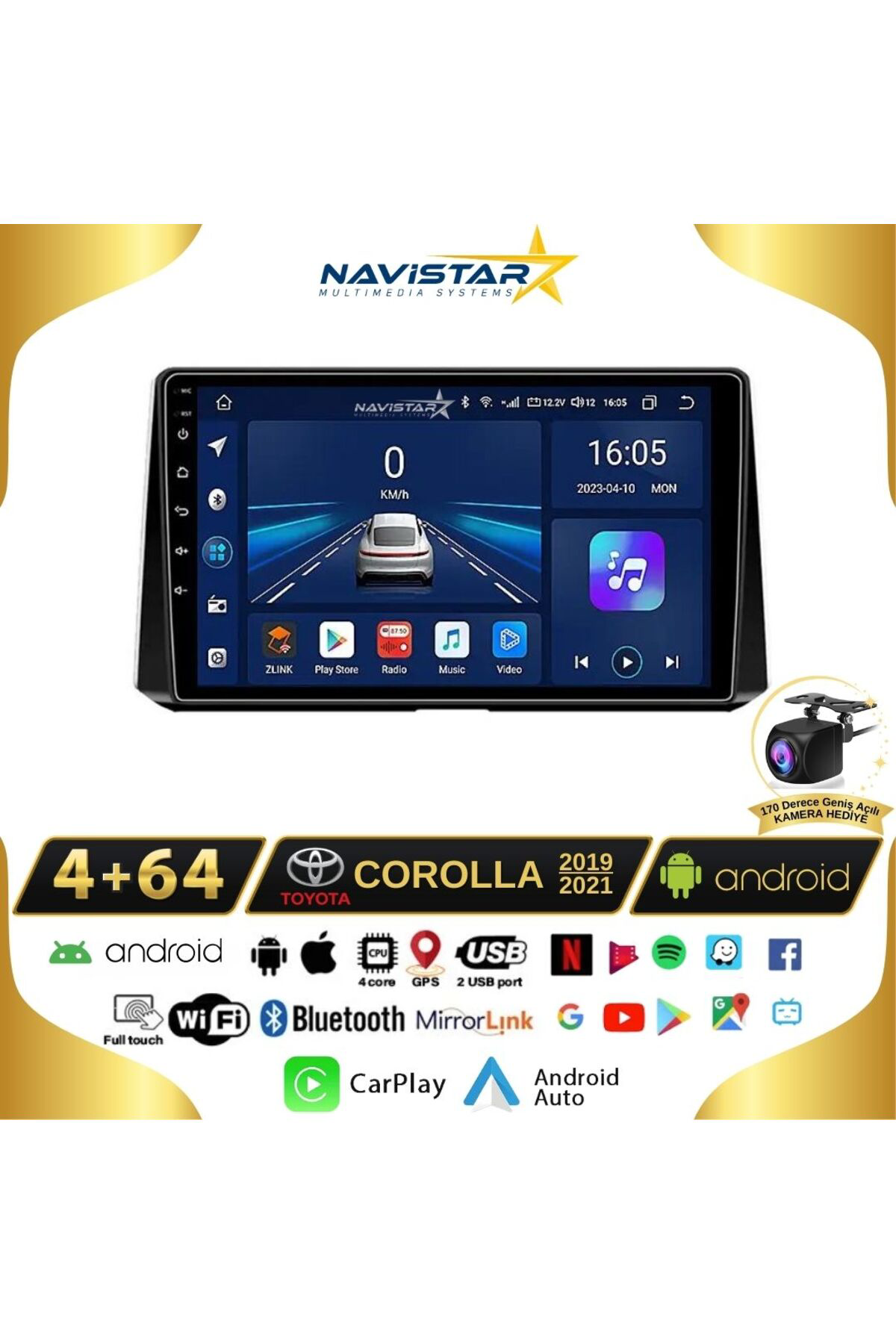 Toyota Corolla 2019-2021 Model 4gb 64gb Android 13 Kablosuz Carpl Toyota Corolla 2019-2021 Model 4gb 64gb Android 13 Kablosuz Carpl