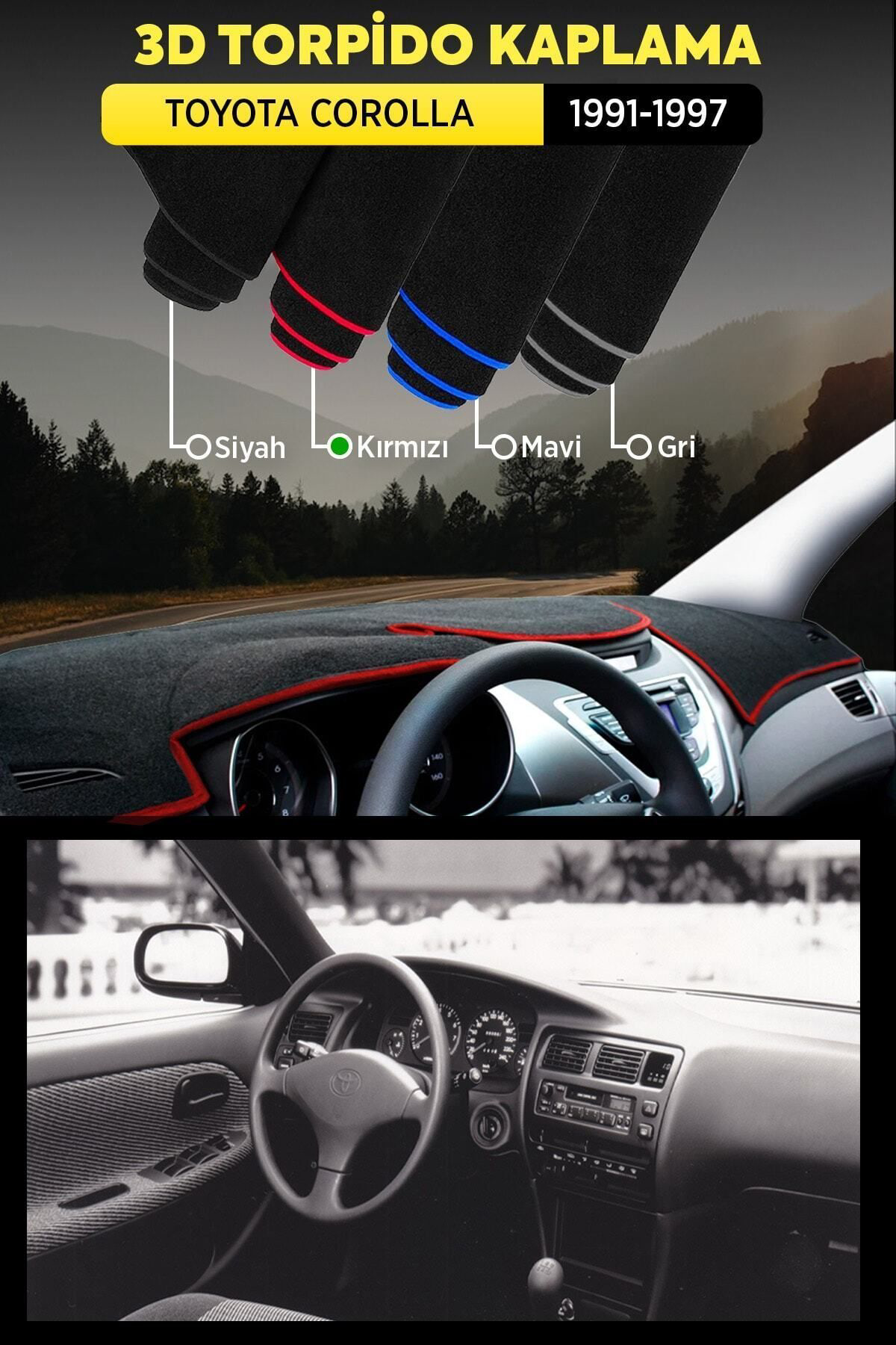 Toyota Corolla (1991-1997) 3d Torpido Kılıfı Panel Koruyucu Göğüs