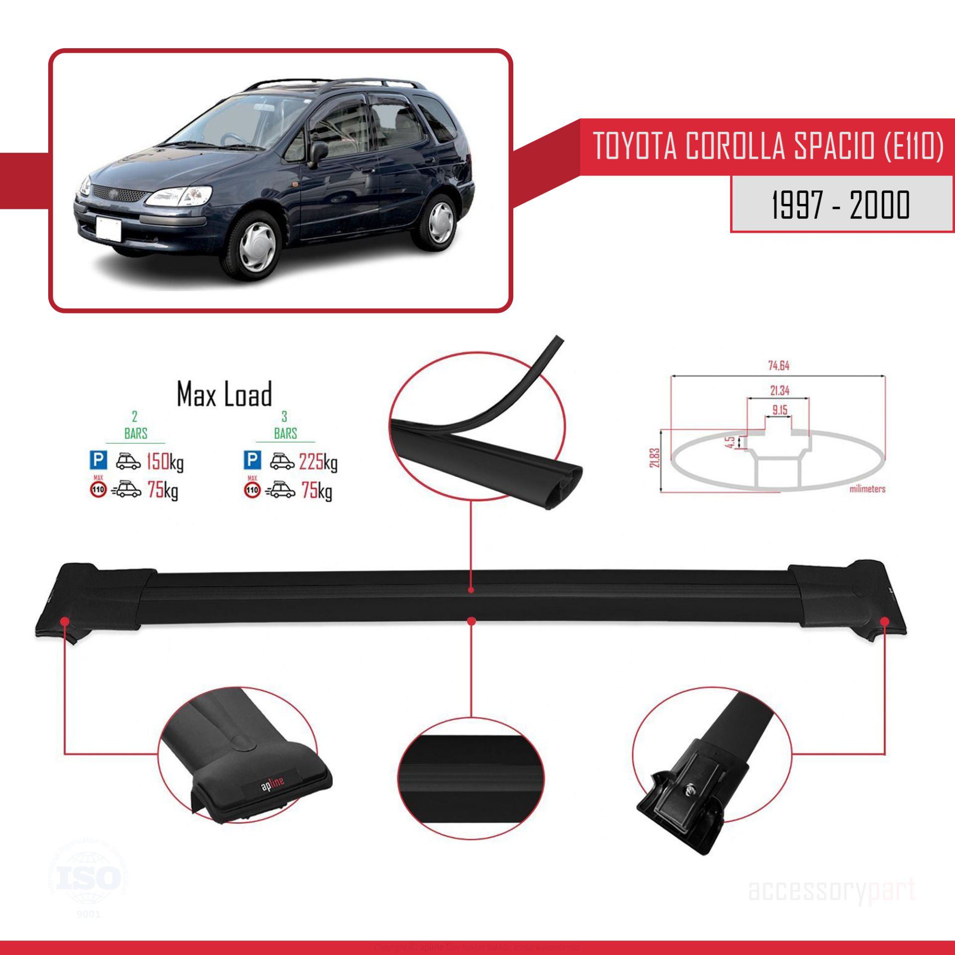 Toyota Corolla Spacio (E110) 1997-2000 Arası ile Uyumlu FLY Model