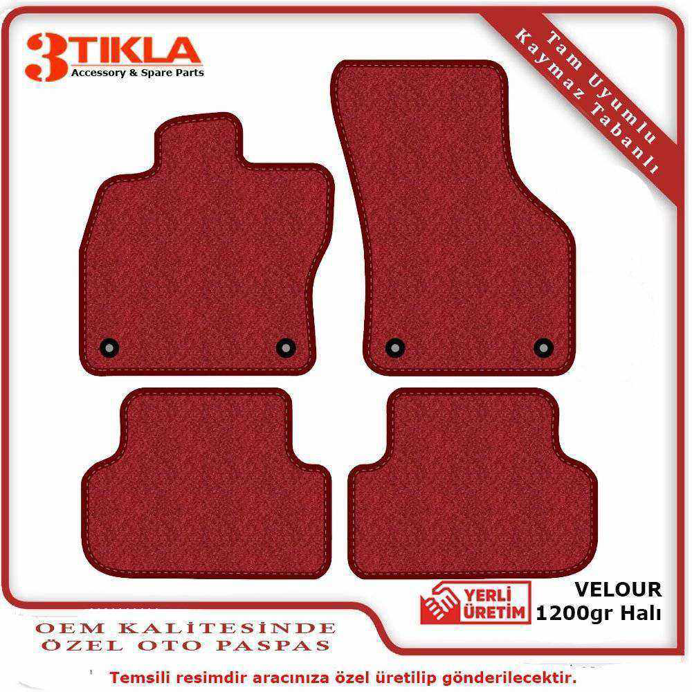 Toyota Corolla 2002-2007 Sedan Halı Paspas Seti Kırmızı Toyota Corolla 2002-2007 Sedan Halı Paspas Seti Kırmızı