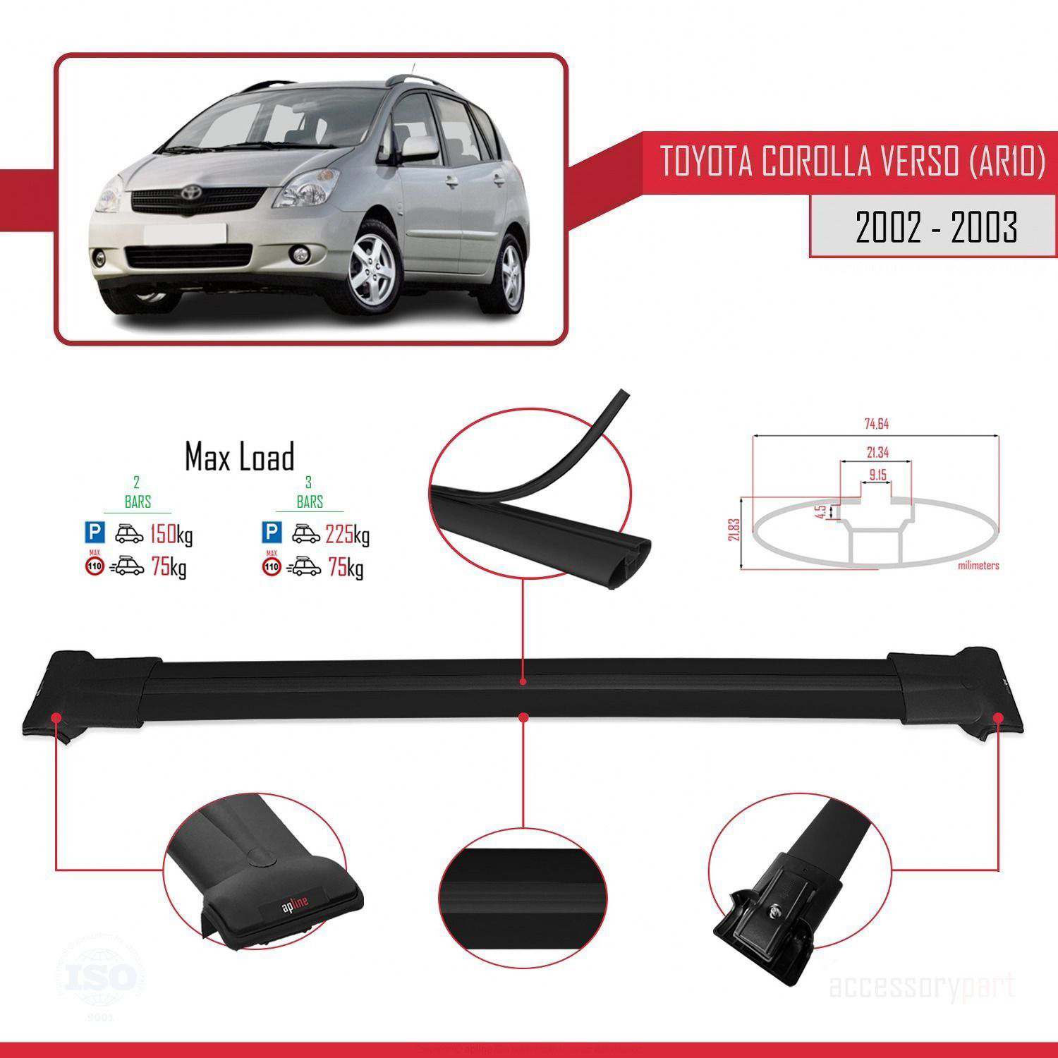 Toyota Corolla Verso (AR10) 2002-2003 Arası ile Uyumlu FLY Model 