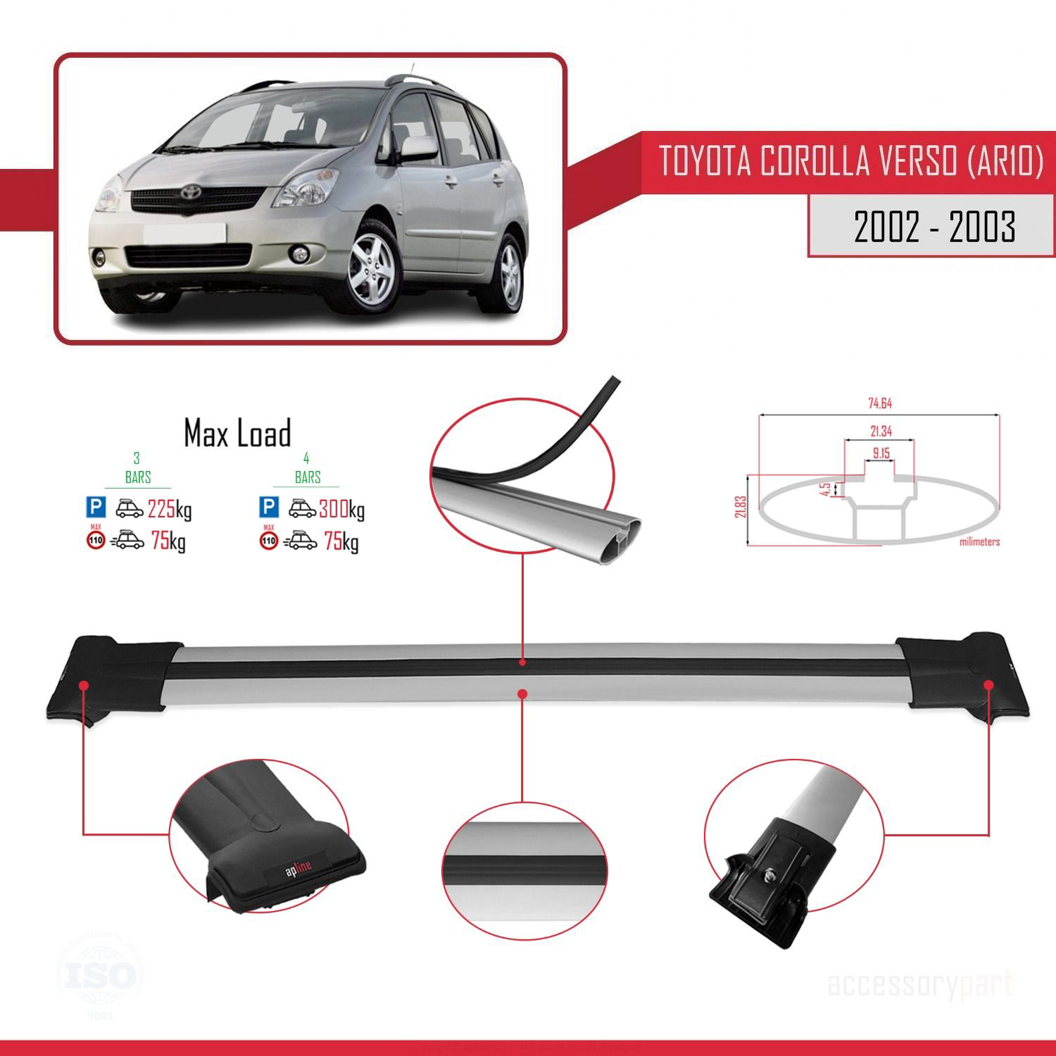 Toyota Corolla Verso (AR10) 2002-2003 Arası ile Uyumlu FLY Model 