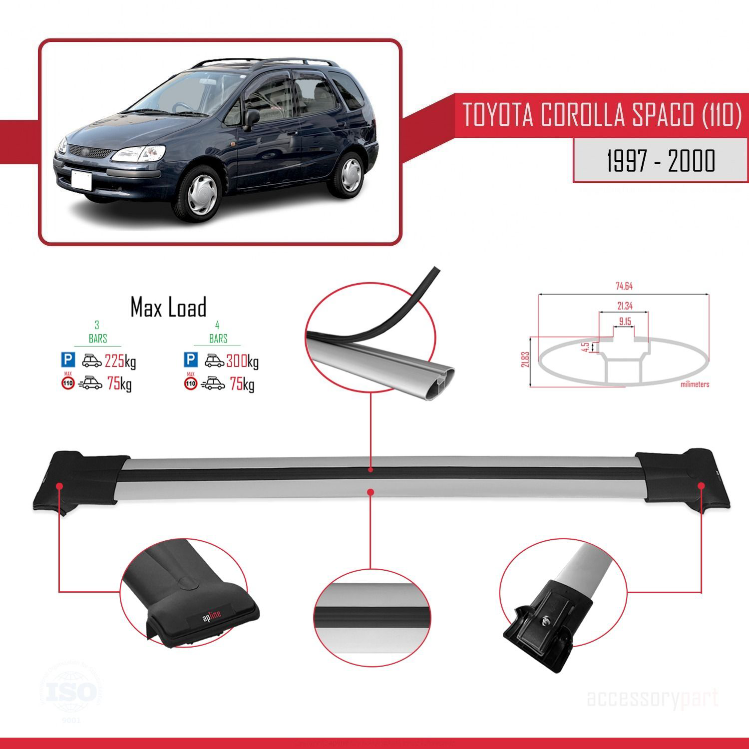 Toyota Corolla Spacio (E110) 1997-2000 Arası ile Uyumlu FLY Model