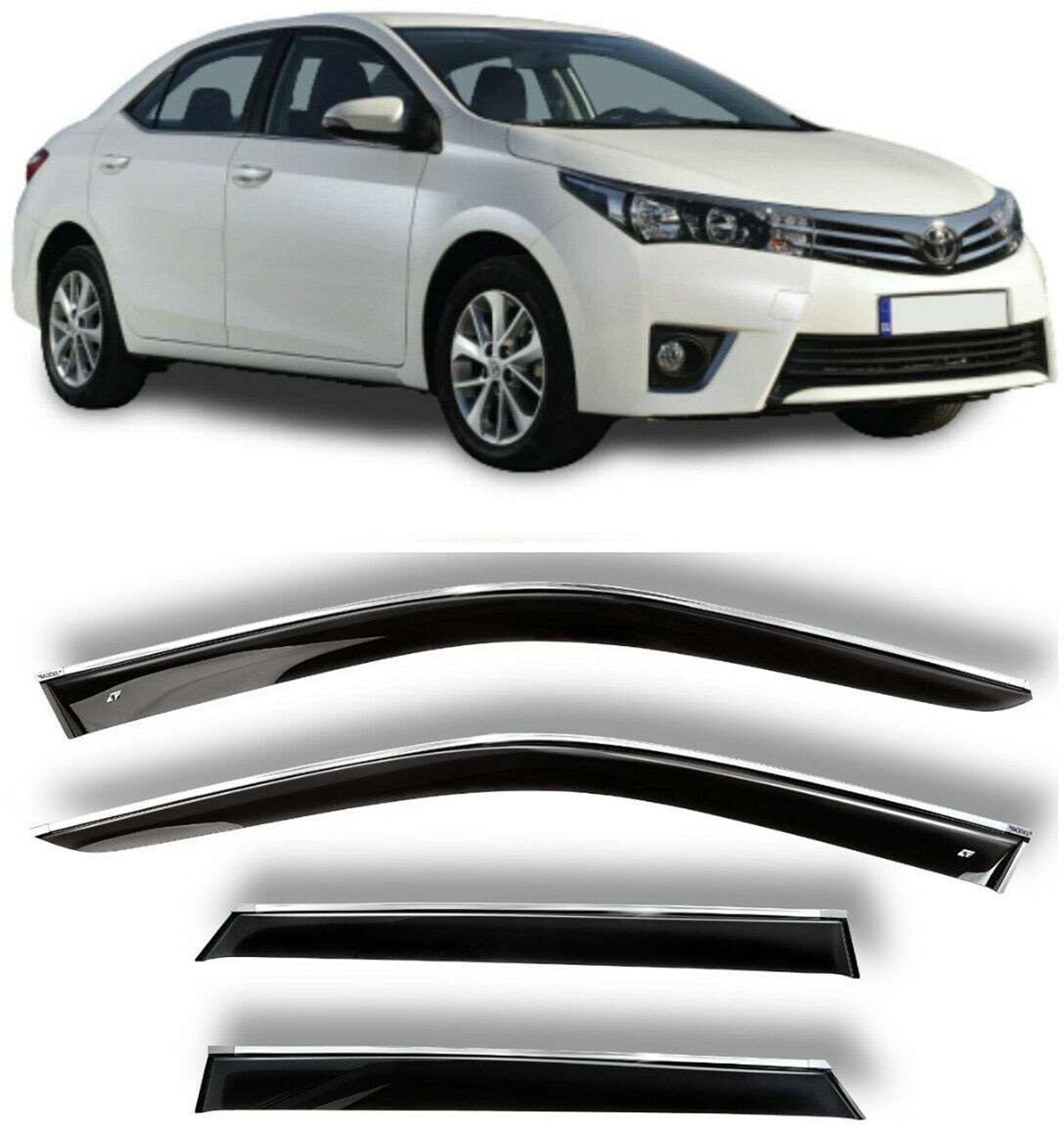 Drs Tuning Toyota Corolla Uyumlu 2013 2018 Kromlu Cam Rüzgarlığı Parça