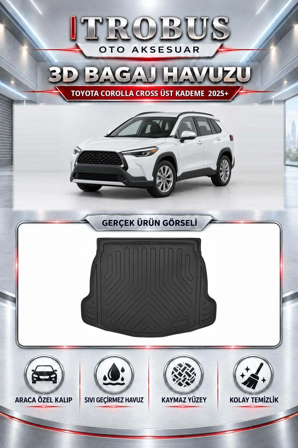 Toyota Corolla Cross 2025 Sonrası Üst Kademe Araca Özel 3D Bagaj Havuzu Toyota Corolla Cross 2025 Sonrası Üst Kademe Araca Özel 3D Bagaj Havuzu