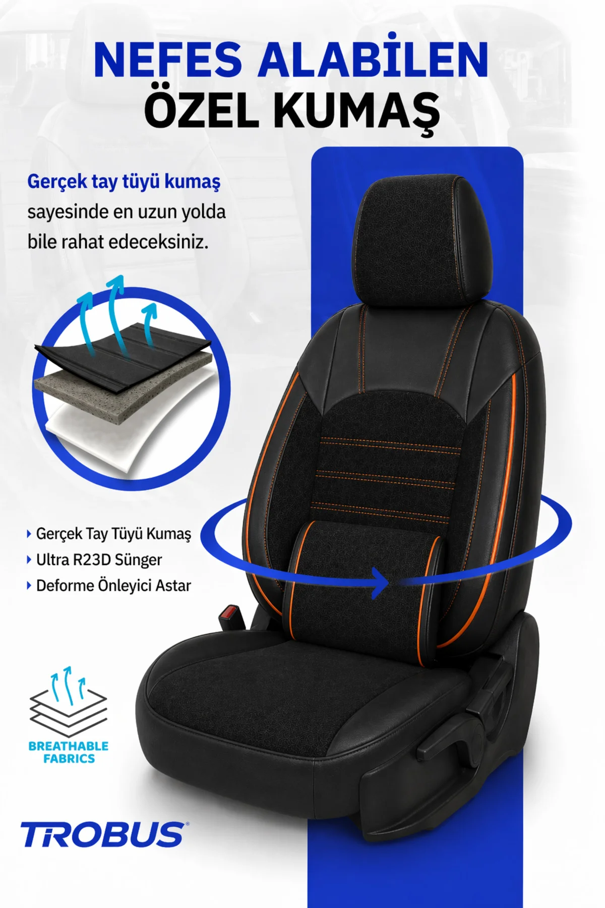 Toyota Corolla Cross 2022 ve Sonrası Bel Destekli Tay Tüyü Koltuk