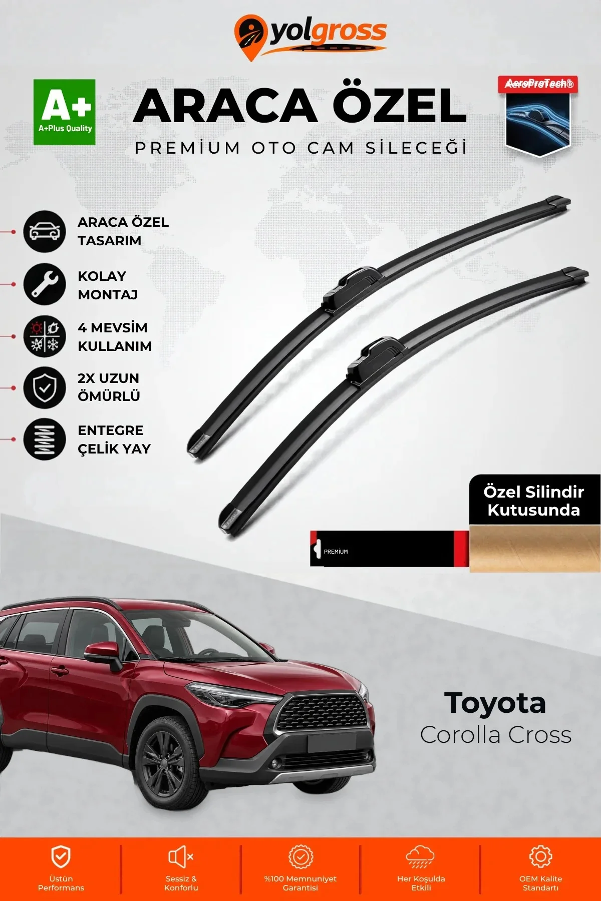 Toyota Corolla Cross Ön Cam Silecek Seti 2020 Üzeri Premium Araca Özel 65-40 Cm A+ Kalite