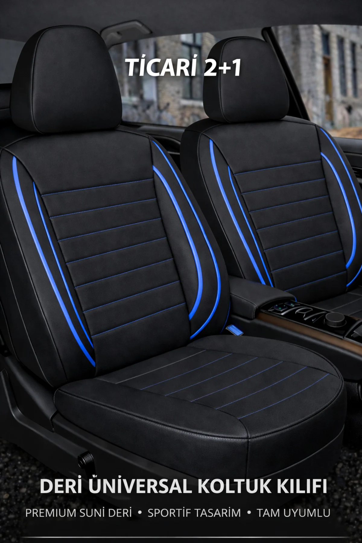 Toyota Corolla Cross 2022 ve Sonrası Uyumlu Jetdrive Serisi Siyah Mavi Oto Koltuk Kılıfı Tam Set