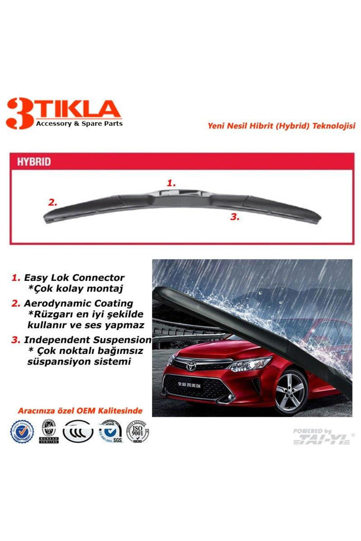 Toyota Corolla Hibrit Silecek Takımı (2019-2023) 700 mm + 350 mm