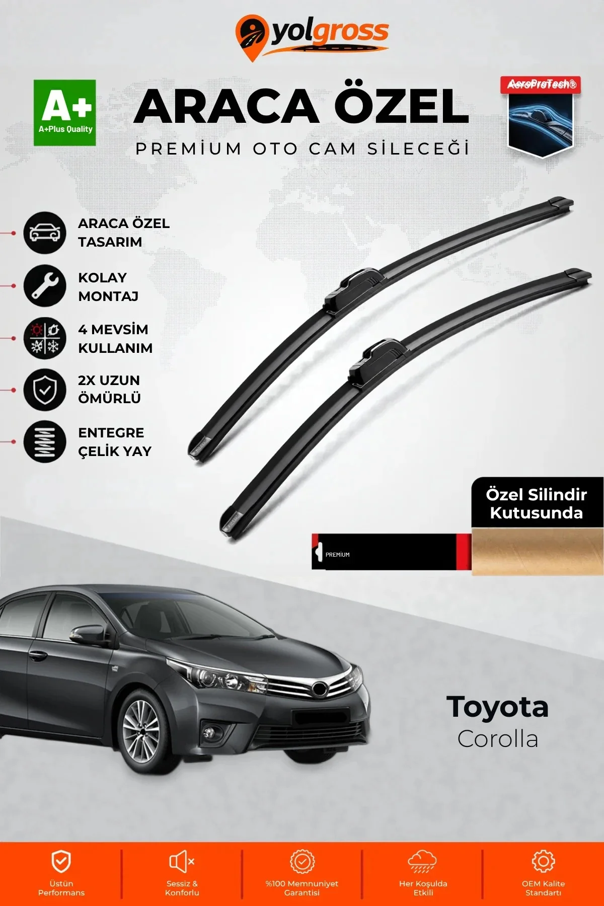 Toyota Corolla Ön Cam Silecek Seti 2012-2018 Premium Araca Özel 65-35 Cm A+ Kalite Toyota Corolla Ön Cam Silecek Seti 2012-2018 Premium Araca Özel 65-35 Cm A+ Kalite