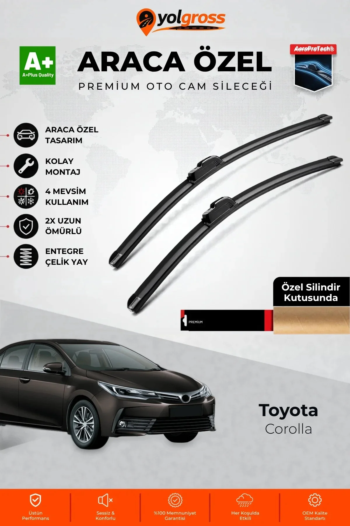 Toyota Corolla Ön Cam Silecek Seti 2019 Üzeri Premium Araca Özel 70-35 Cm A+ Kalite