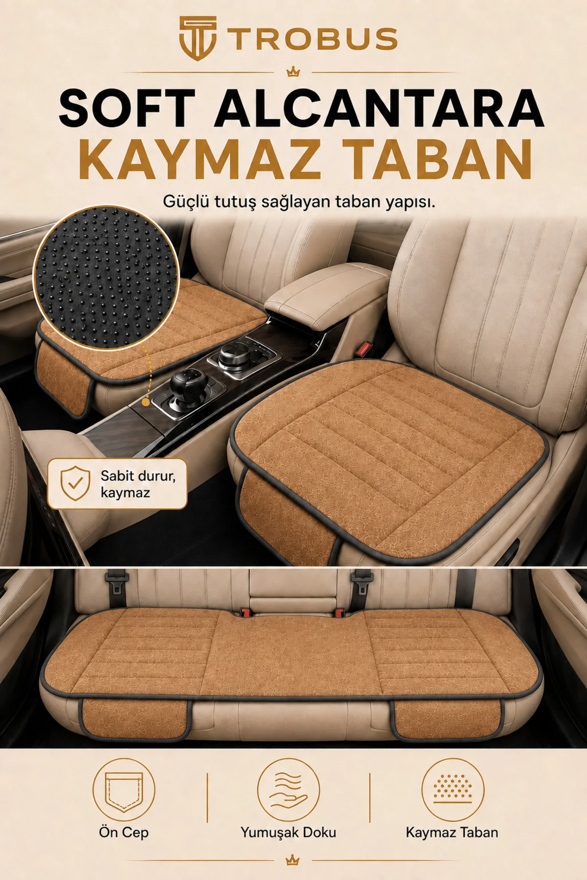 Toyota Hilüx 2006-2014 Soft Alkantara Baby Face 3'lü Oturak Minder Taba Siyah Fiyatı, Yorumları ve Özellikleri