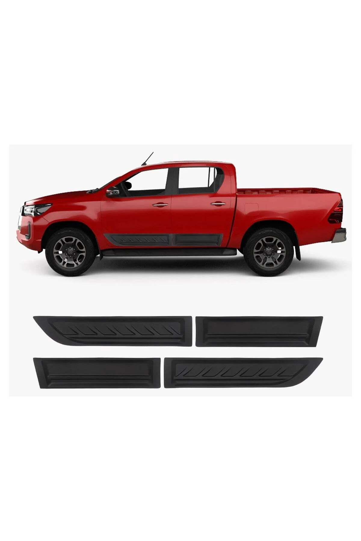 Toyota Hilux 2015 ve Sonrası Uyumlu Kapı Dodik Seti 4 Parça ABS Mat Siyah - Görsel 3