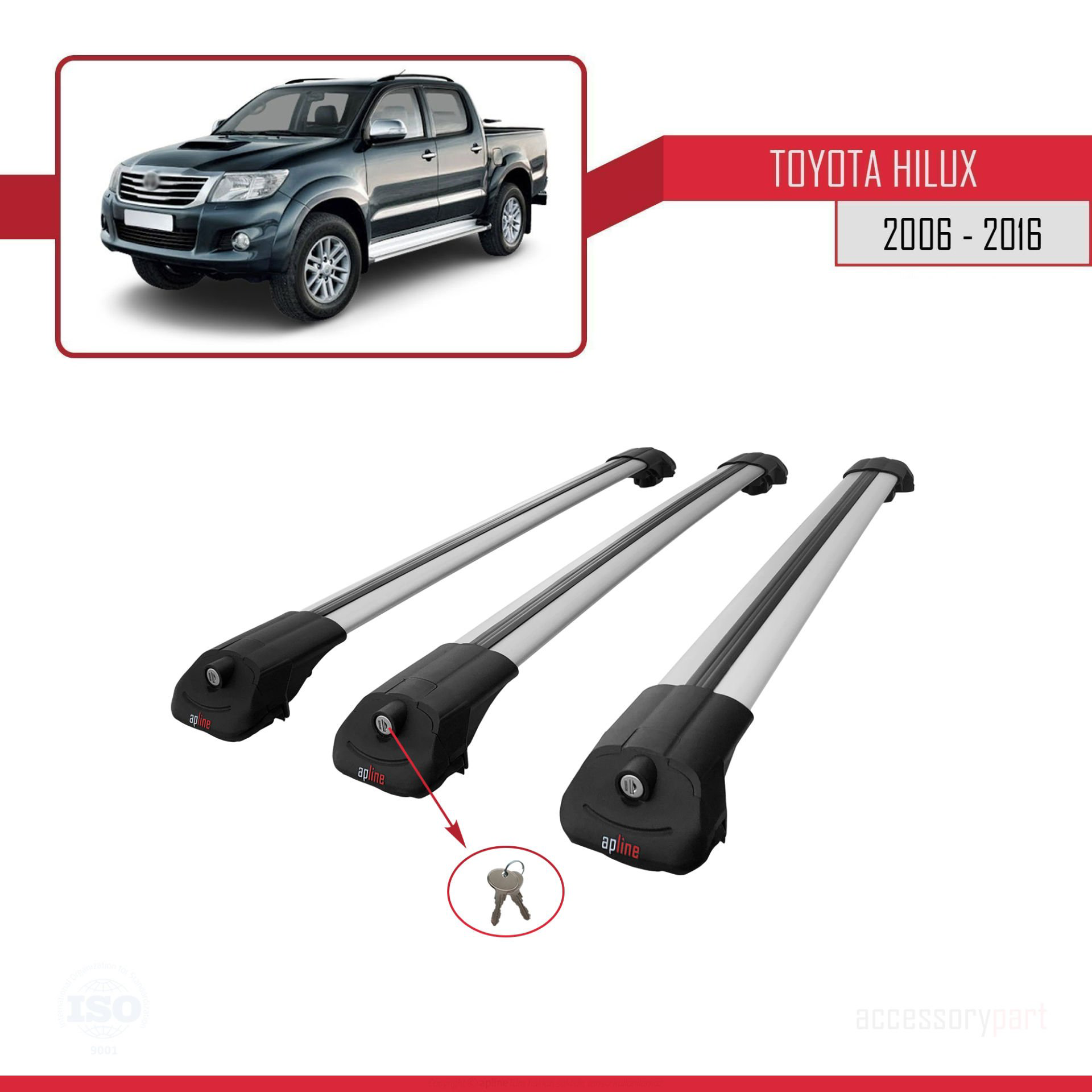 Toyota Hilux 2006-2016 Arası ile uyumlu ACE-1 Ara Atkı Tavan Barı