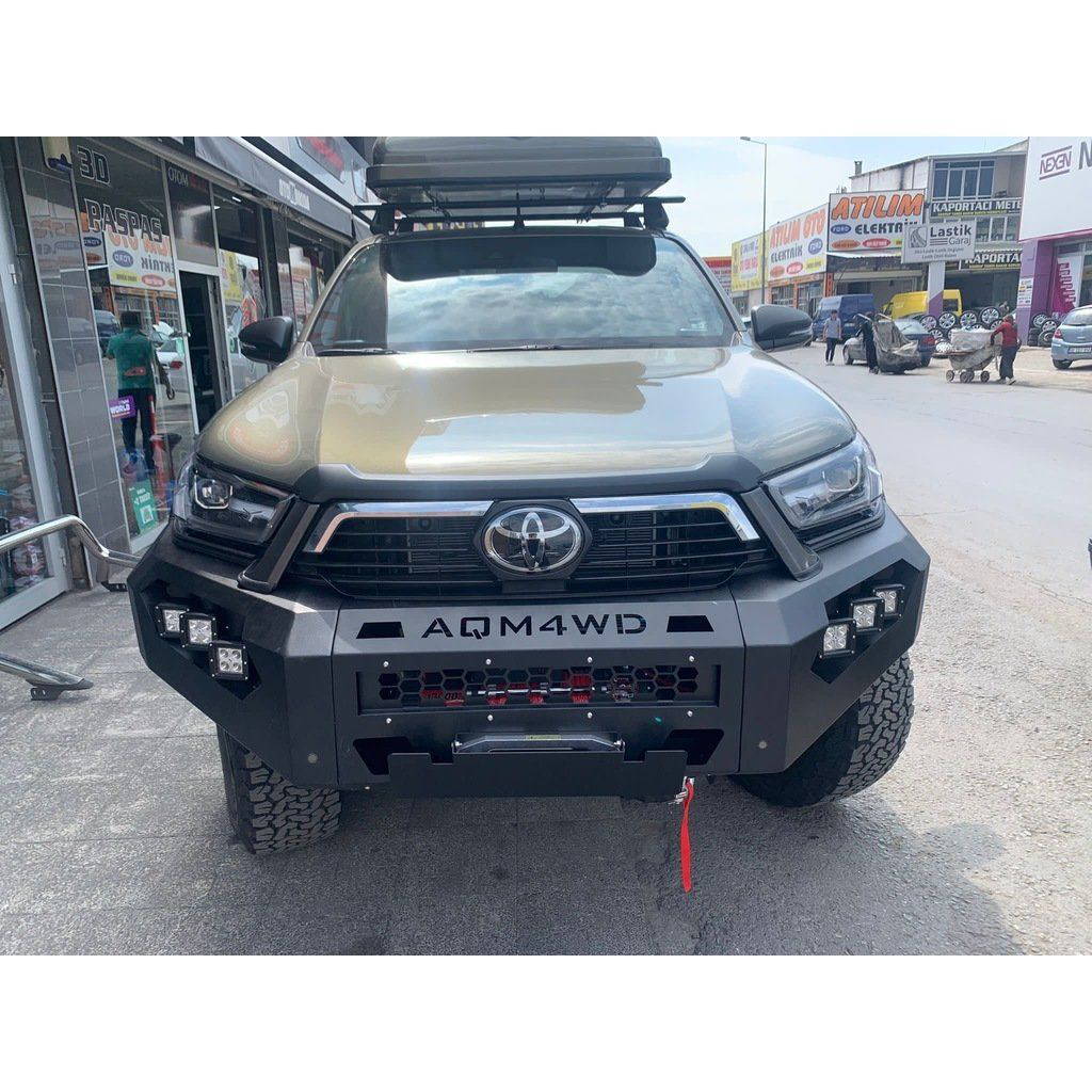 Toyota Hilux Uyumlu Ön Demir Tampon Bumber Siyah Ledli Aqm-M50 Toyota Hilux Uyumlu Ön Demir Tampon Bumber Siyah Ledli Aqm-M50