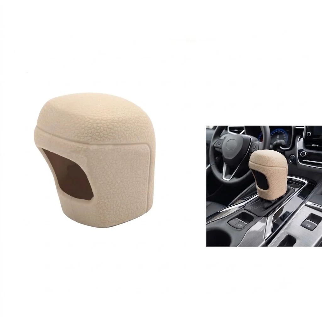 Toyota ile Uyumlu Silikonlu Otomatik Vites Topuzu Koruyucu Kılıfı Bej