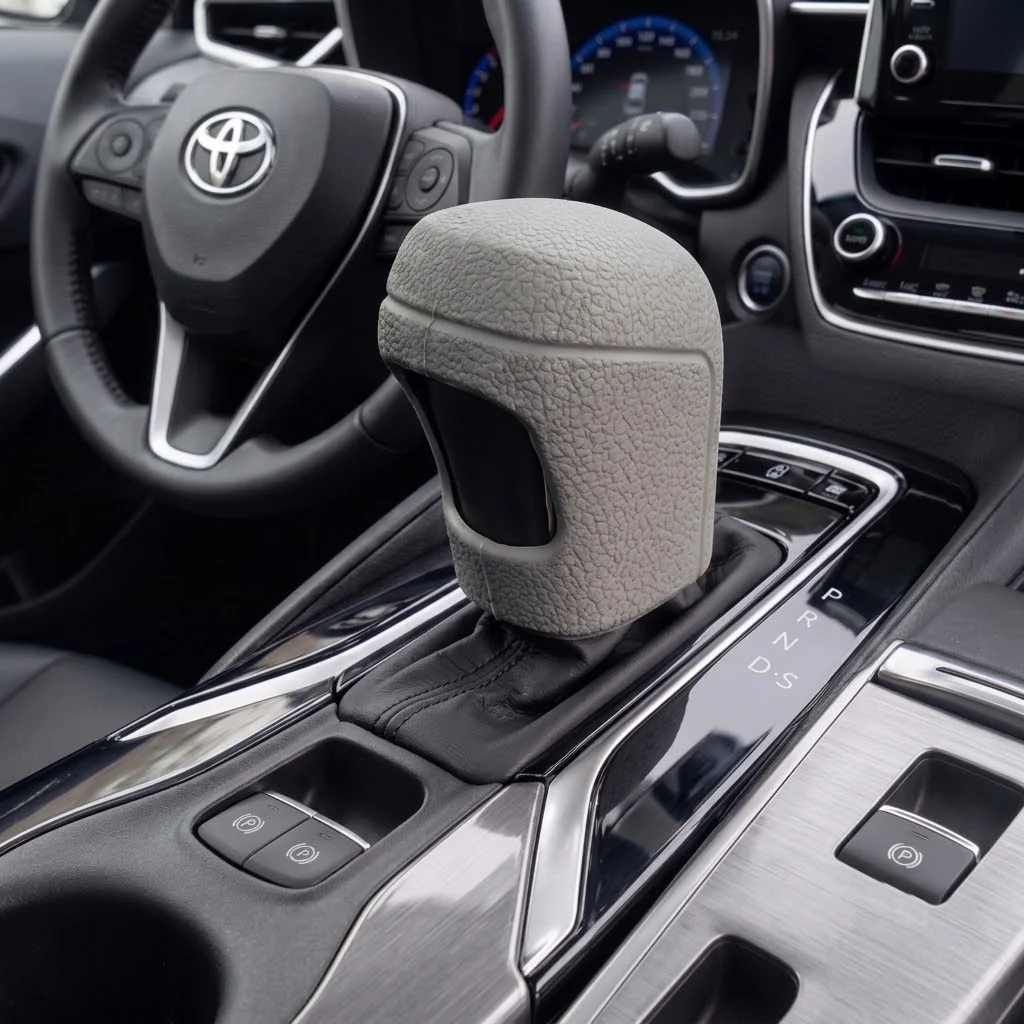 Toyota ile Uyumlu Silikonlu Otomatik Vites Topuzu Koruyucu Kılıfı Gri - Ergonomik Kaymaz
