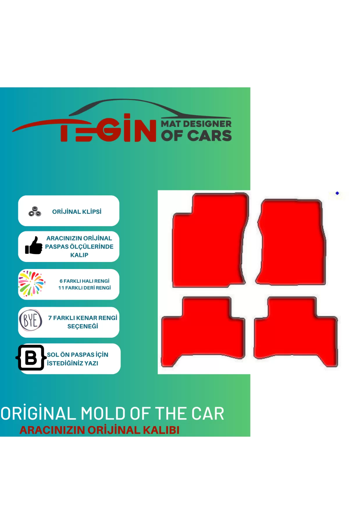 Toyota Land Cruiser Prado J120 2002-2009 Prime Sarı Halı Siyah Ke