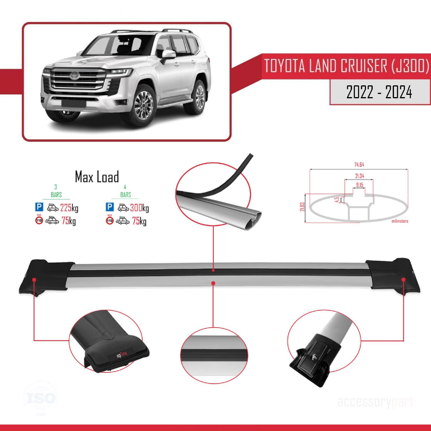 Toyota Land Cruiser (J300) 2022 ve Sonrası ile Uyumlu FLY Model A Toyota Land Cruiser (J300) 2022 ve Sonrası ile Uyumlu FLY Model A