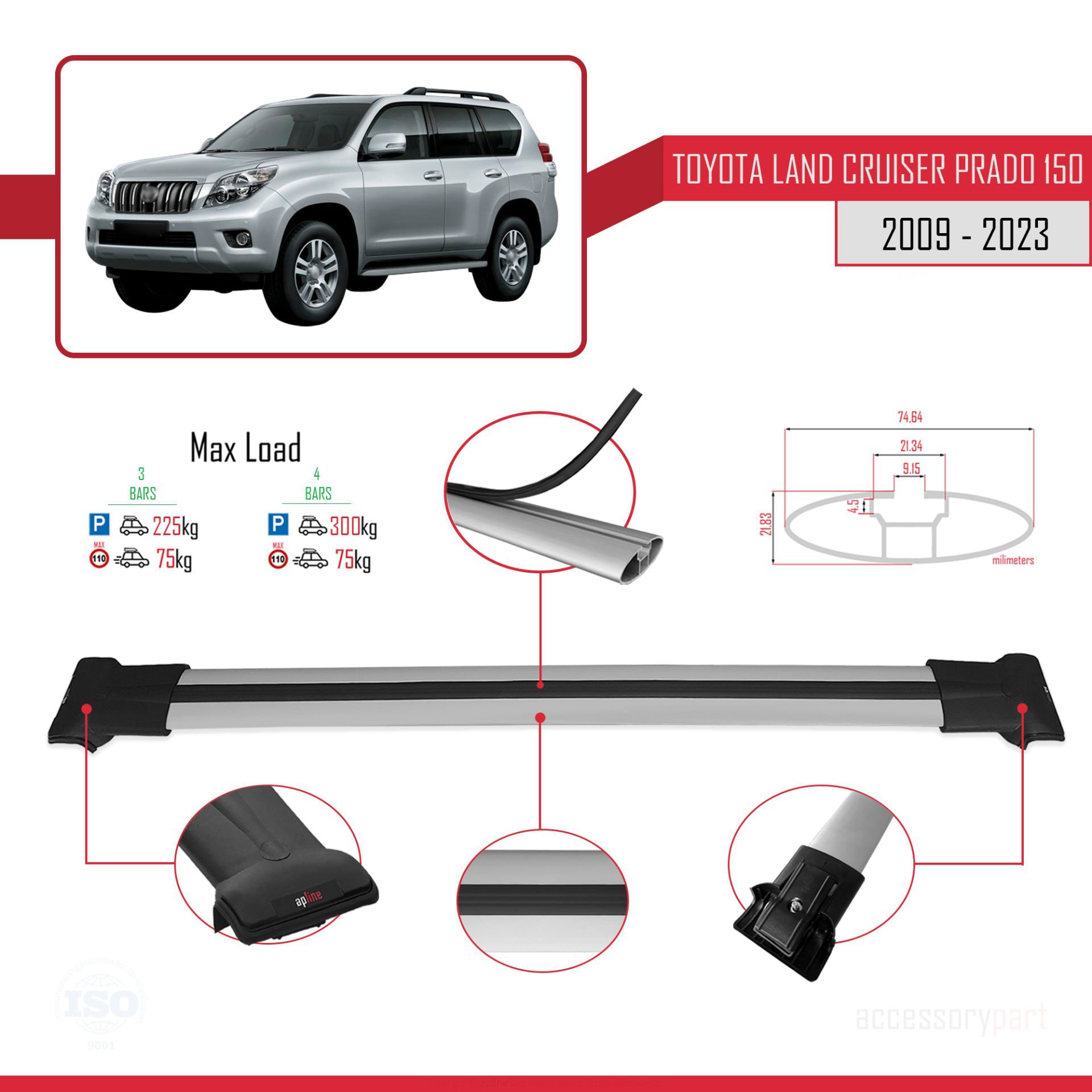 Toyota Land Cruiser Prado (J150) 2009-2023 Arası ile Uyumlu FLY M