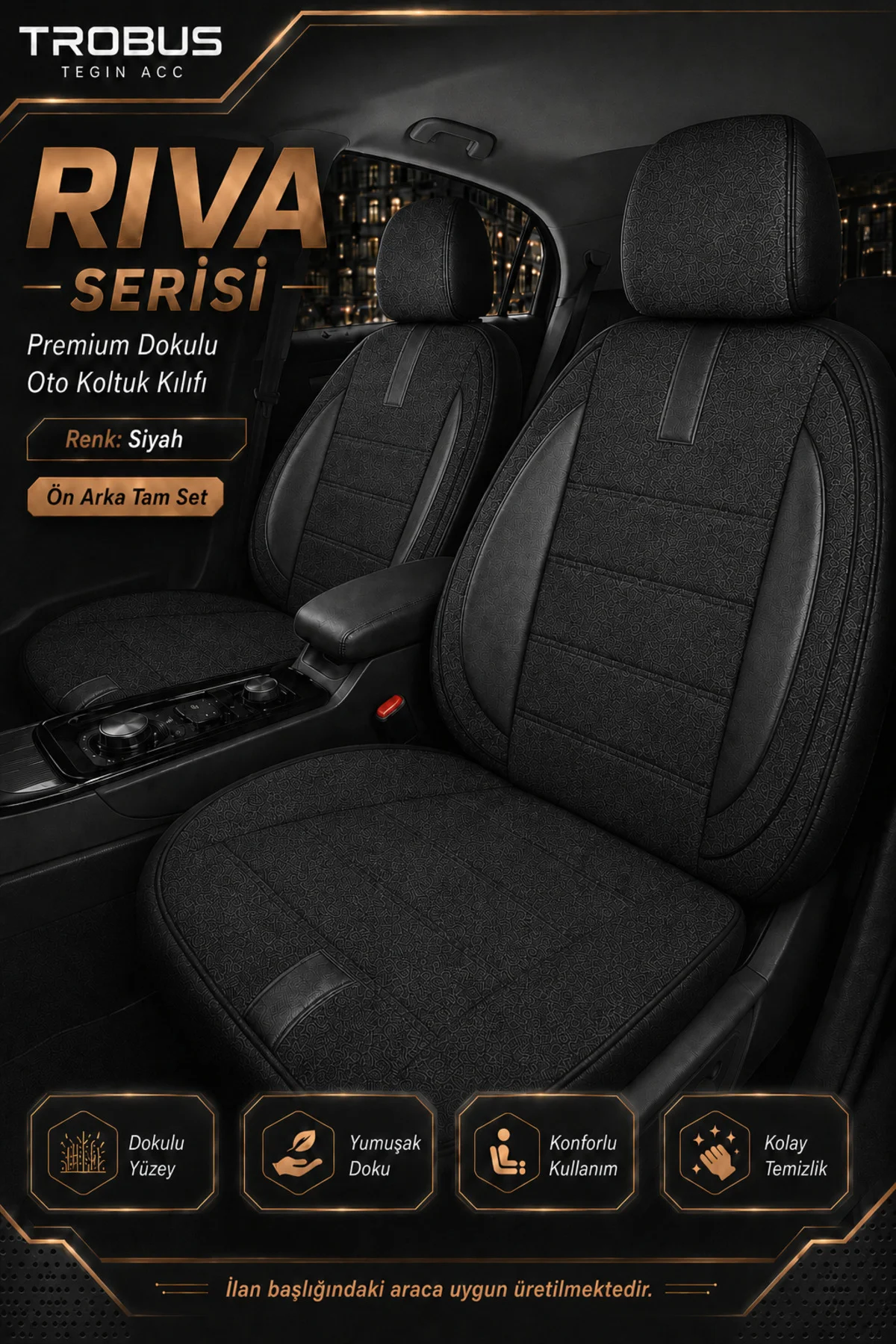 Toyota Prius 2004-2022 Uyumlu Riva Serisi 2+1 Ticari Siyah Ortope Fiyatı, Yorumları ve Özellikleri