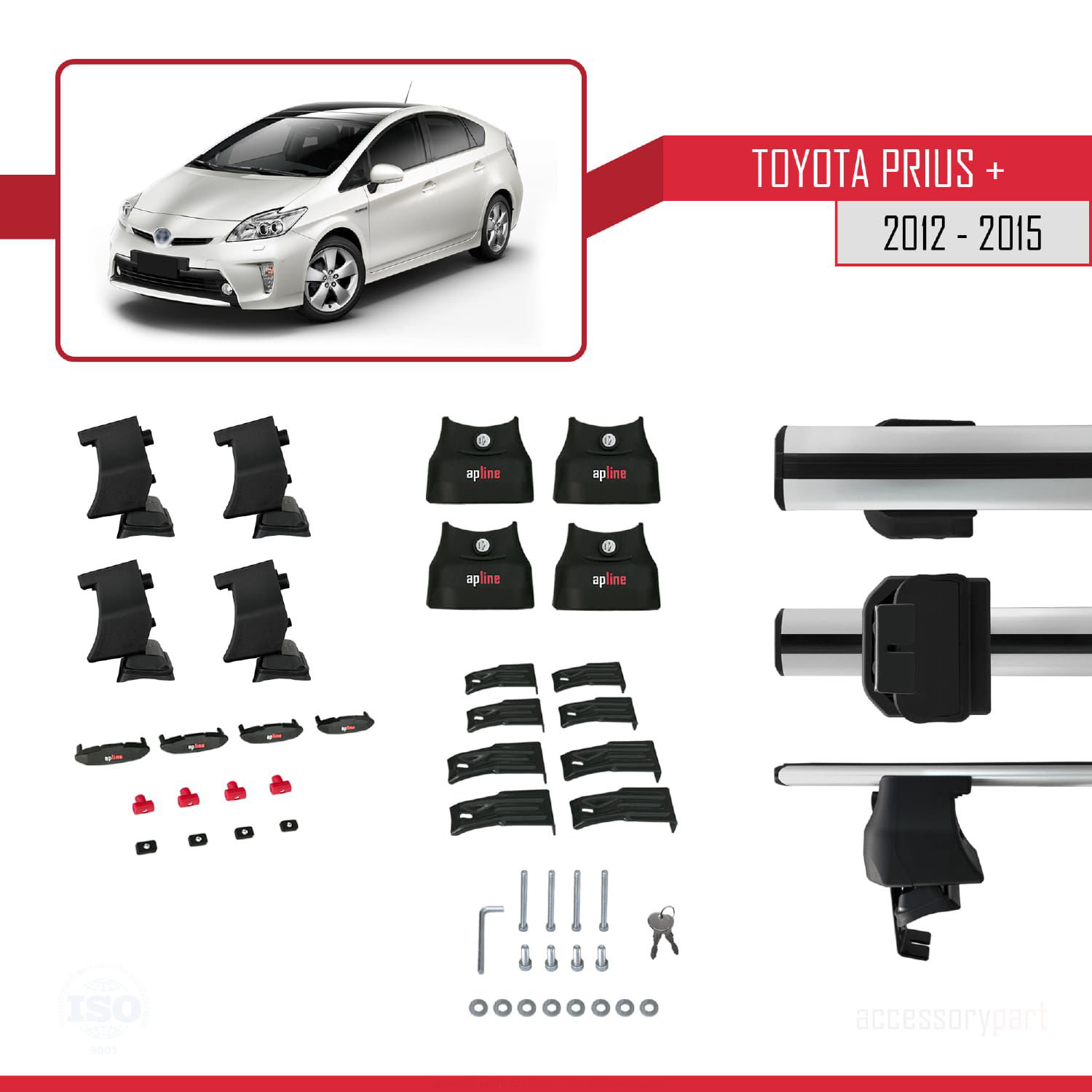 Toyota Prius + 2012-2015 Arası ile uyumlu ACE-4 Ara Atkı Tavan Ba