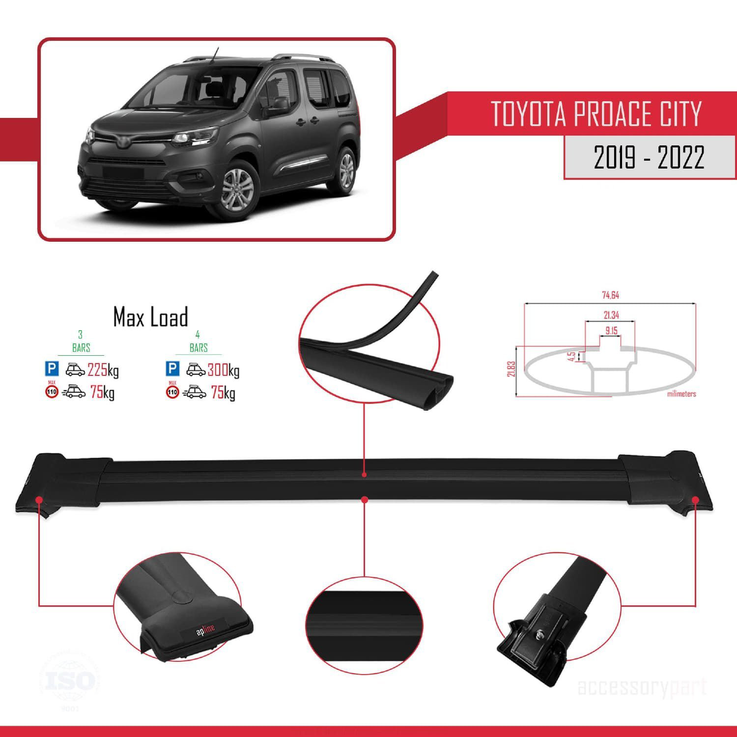 Toyota Proace City 2019-2022 Arası ile uyumlu FLY Model Ara Atkı 