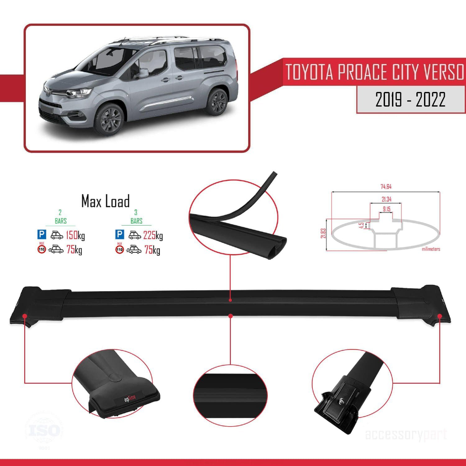 Toyota Proace City Verso 2019-2022 Arası ile Uyumlu FLY Model Ara