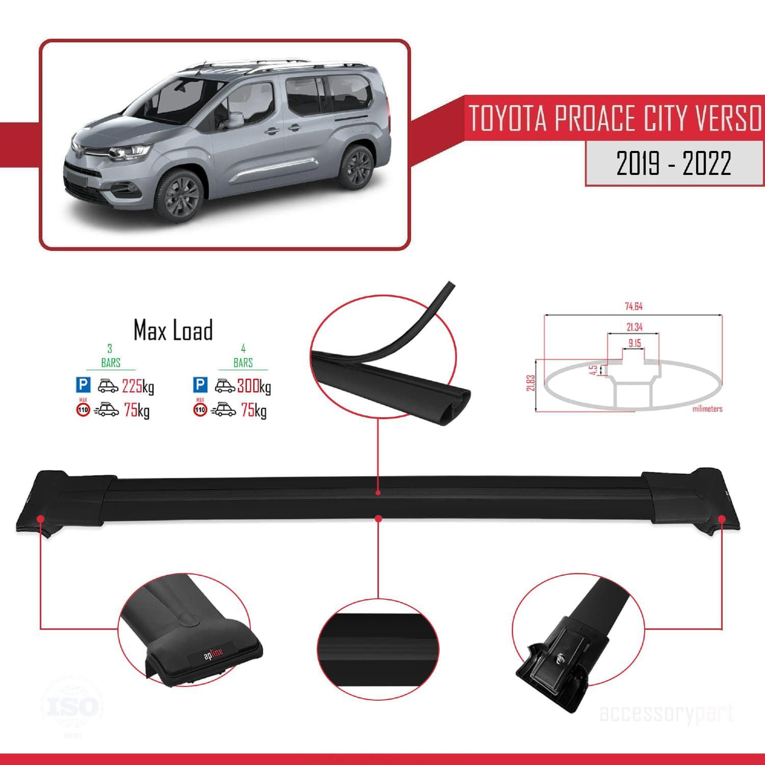 Toyota Proace City Verso 2019-2022 Arası ile uyumlu FLY Model Ara