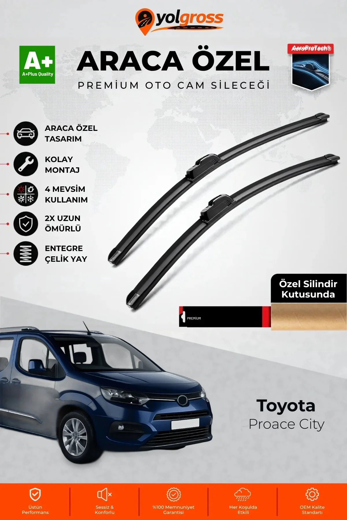Toyota Proace City Ön Cam Silecek Seti 2019 Üzeri Premium Araca Özel 65-43 Cm A+ Kalite Toyota Proace City Ön Cam Silecek Seti 2019 Üzeri Premium Araca Özel 65-43 Cm A+ Kalite