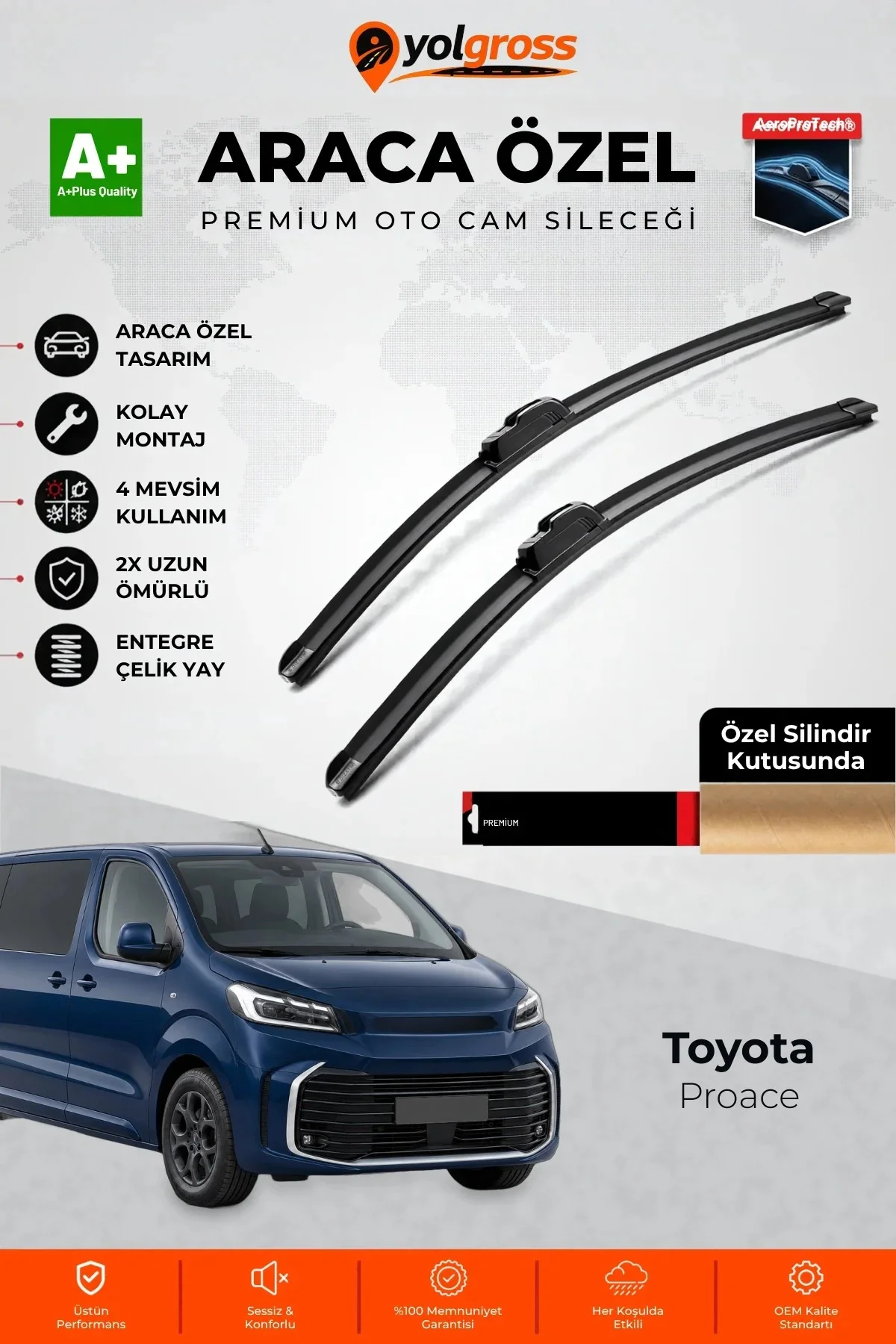 Toyota Proace Ön Cam Silecek Seti 2016 Üzeri Premium Araca Özel 65-48 Cm A+ Kalite