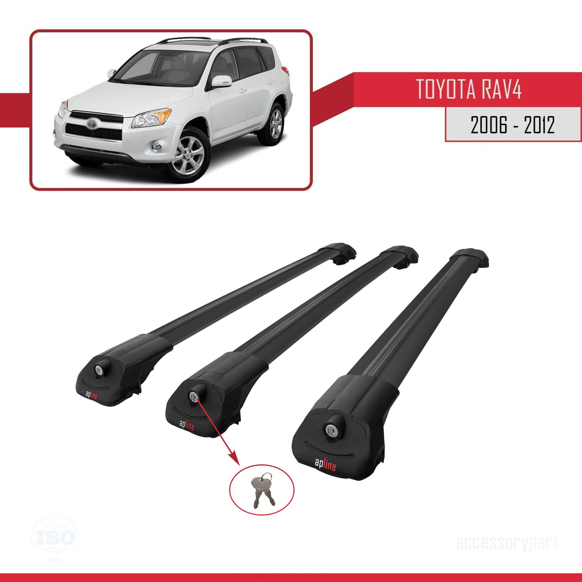 Toyota RAV4 2006-2012 Arası ile uyumlu ACE-1 Ara Atkı Tavan Barı 