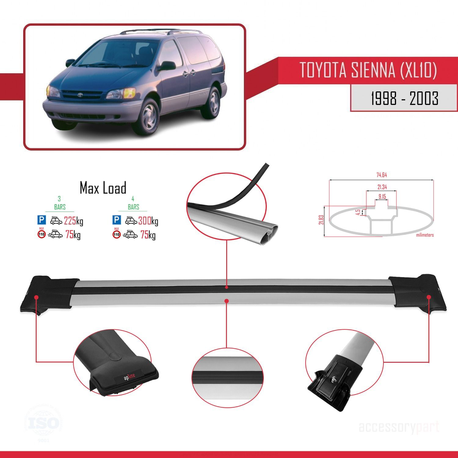 Toyota Sienna (XL10) 1998-2003 Arası ile Uyumlu FLY Model Ara Atk