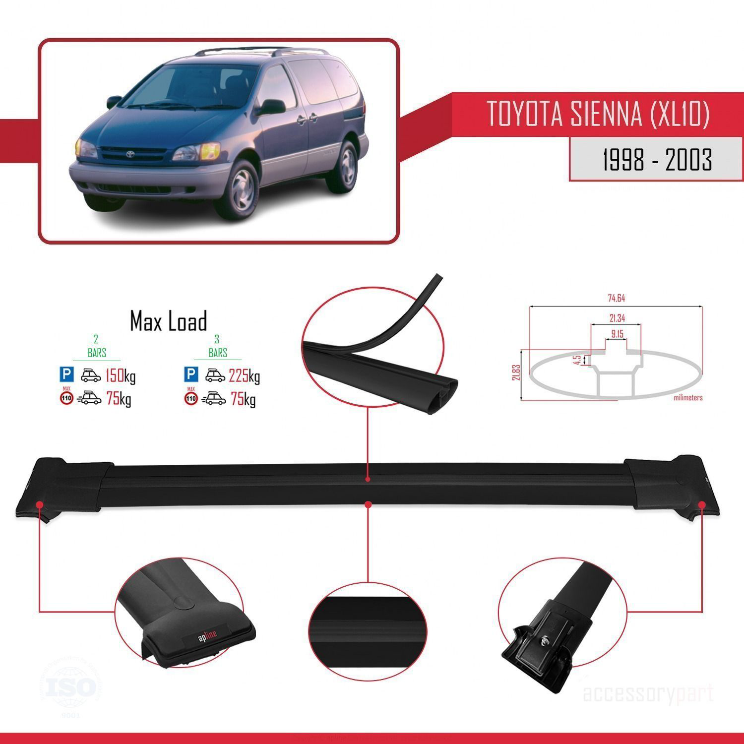 Toyota Sienna (XL10) 1998-2003 Arası ile Uyumlu FLY Model Ara Atk