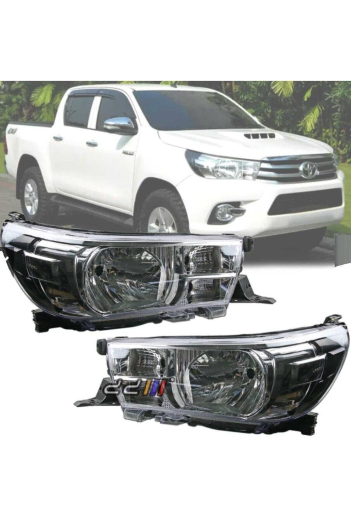 Toyota Uyumlu Hilux Revo Sağ + Sol Ön Far Takımı Motorlu 2015--20