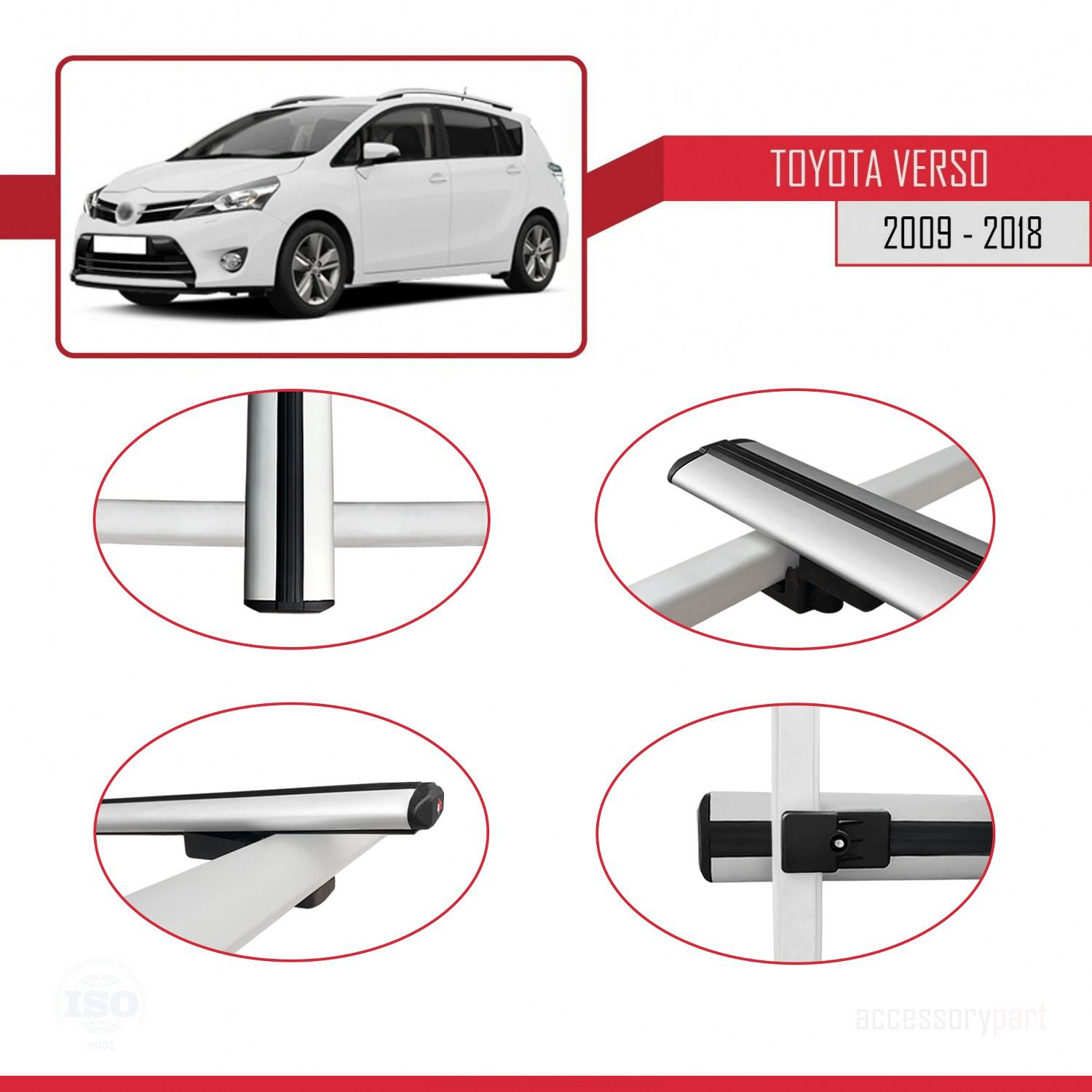Toyota Verso 2009-2018 Arası ile uyumlu Basic Model Ara Atkı Tava