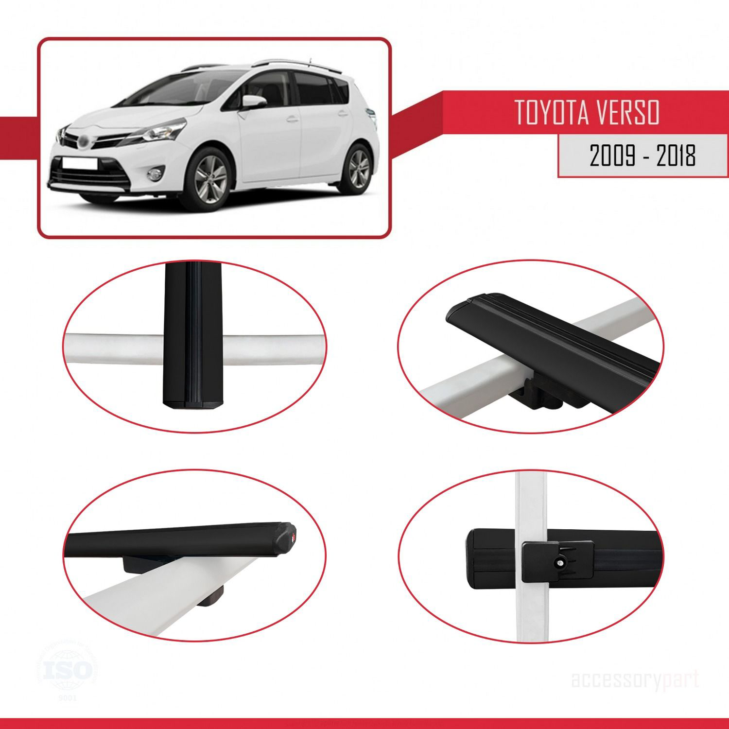 Toyota Verso 2009-2018 Arası ile uyumlu Basic Model Ara Atkı Tava