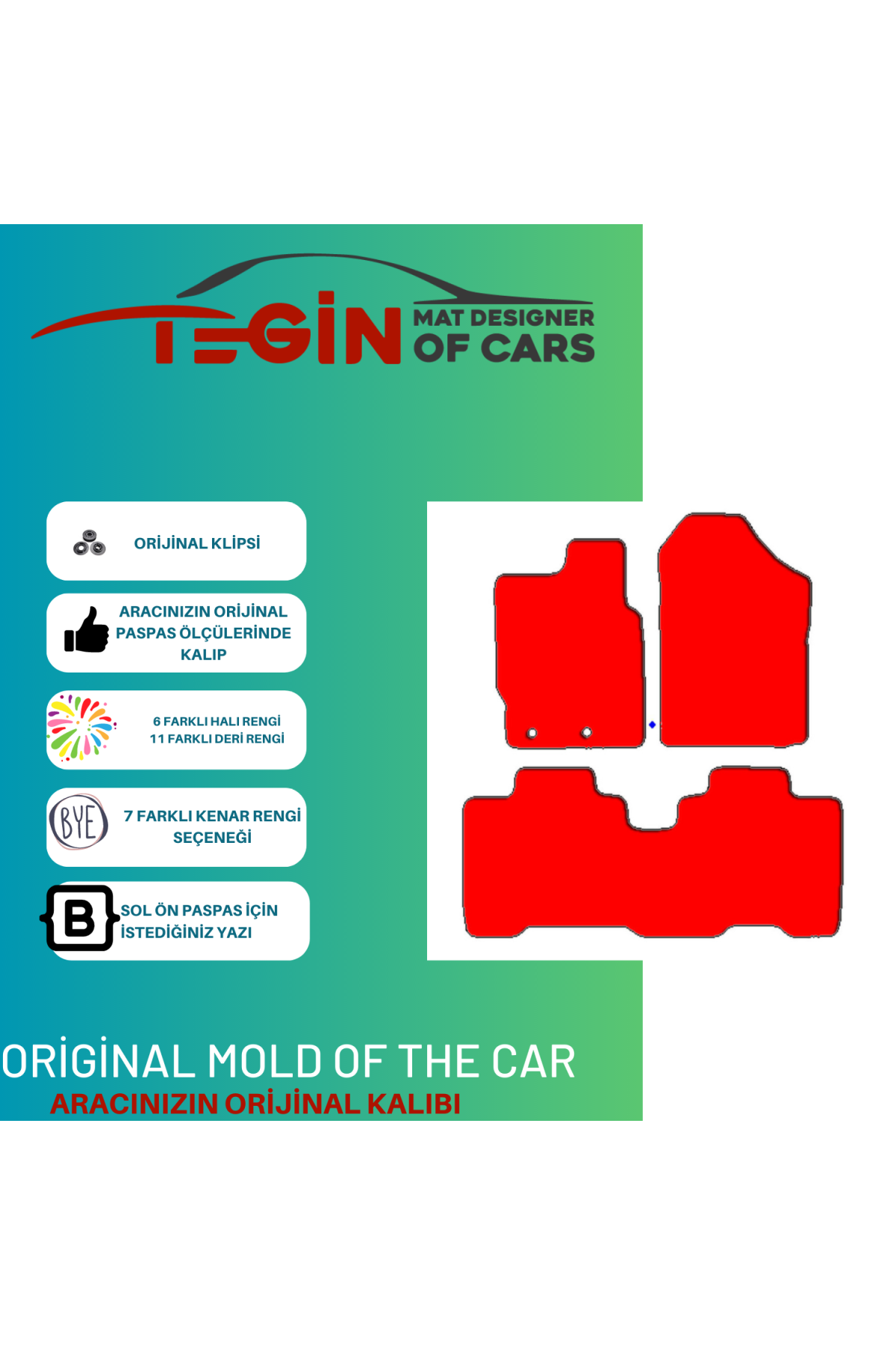 Toyota Verso S Serisi Prime Siyah Deri Beyaz Kenar Paspas