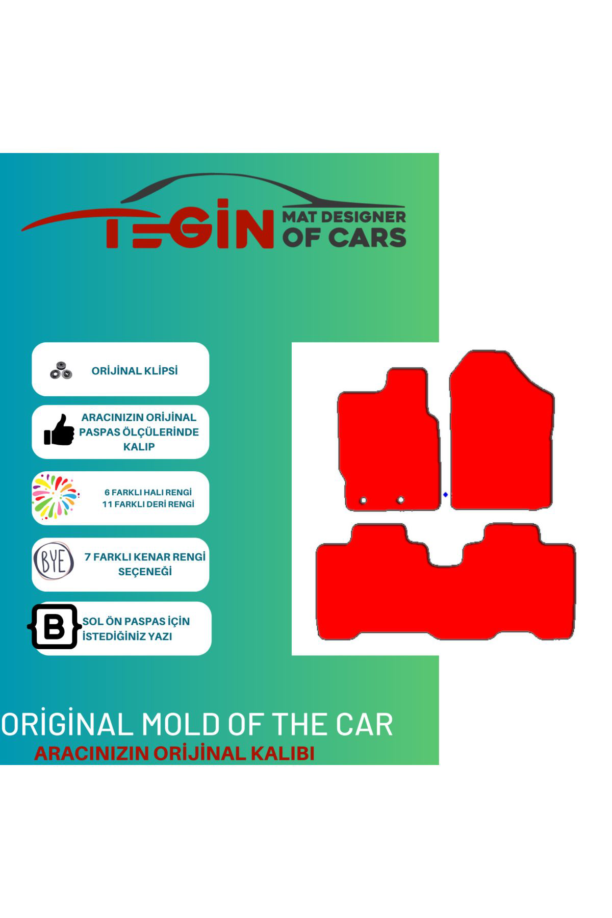 Toyota Verso S Serisi Prime Siyah Beyaz Deri Siyah Kenar Paspas