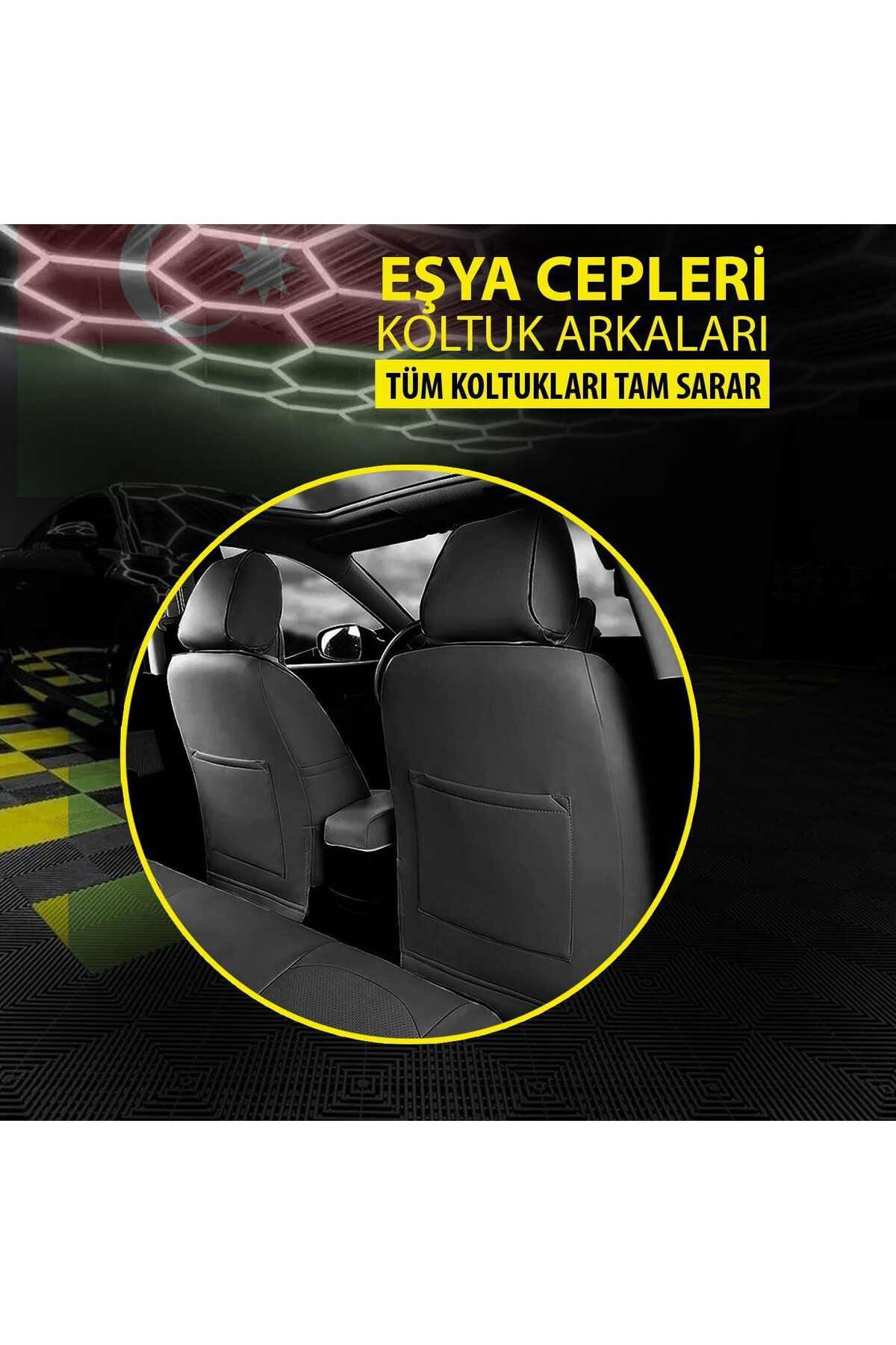 Nice Shop Toyota Yaris 1999-2006Uyumlu Oto Koltuk Kilifi Sport Carbon Seris