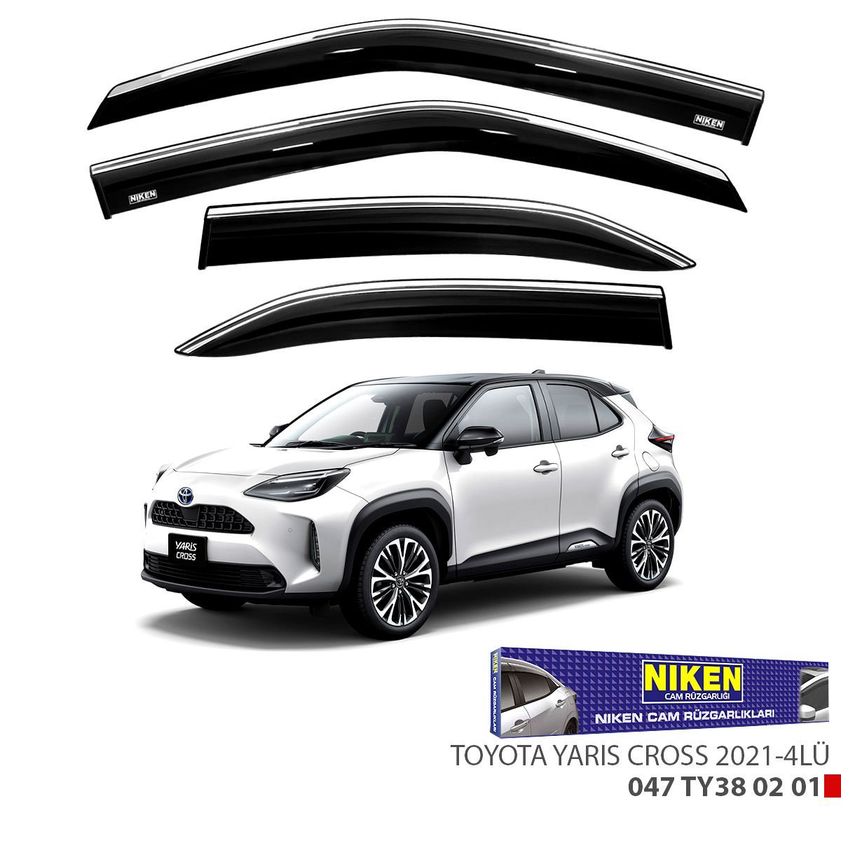 Toyota Yaris Cross 2021 Sonrası Kromlu Cam Rüzgarlığı Niken Toyota Yaris Cross 2021 Sonrası Kromlu Cam Rüzgarlığı Niken