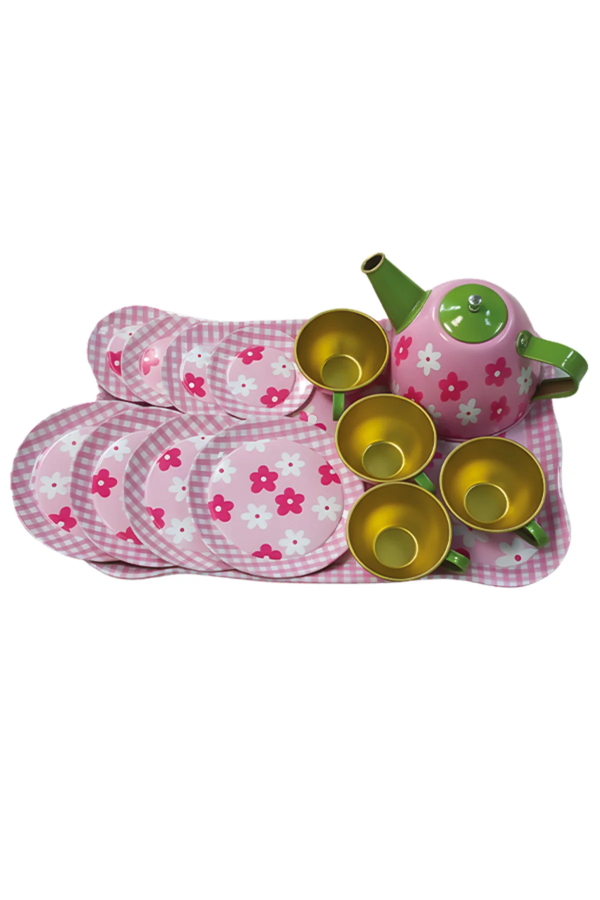 Toys Metal Çay Seti Pembe Çiçek Desen 620 C6