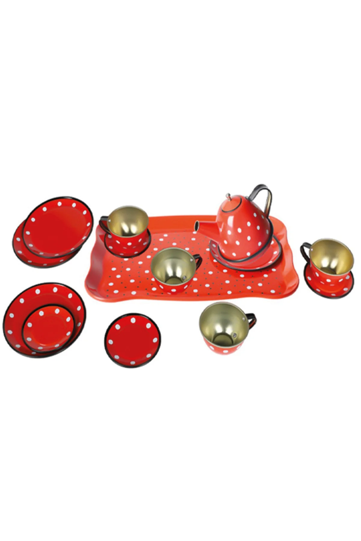 Toys Metal Çay Seti Kırmızı Puantiye 620 C11