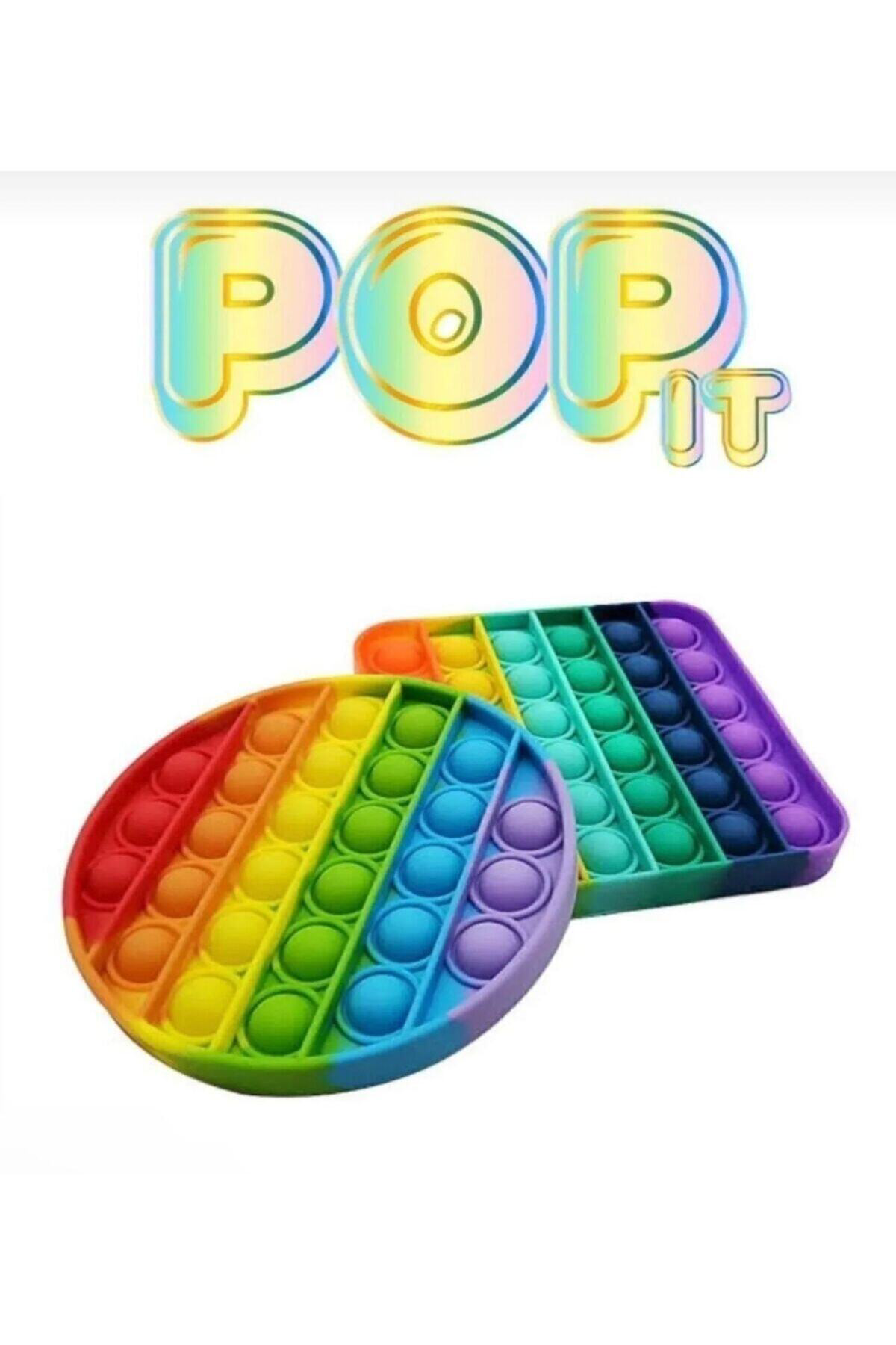 Toystore Toys Pop-It Popit Buble Fidget Gökkuşağı Popit Stres Oyuncağı Ren