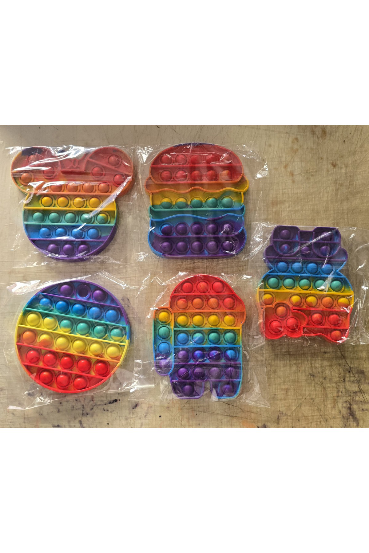 Toystore Toys Pop-It Popit Buble Fidget Gökkuşağı Popit Stres Oyuncağı Ren