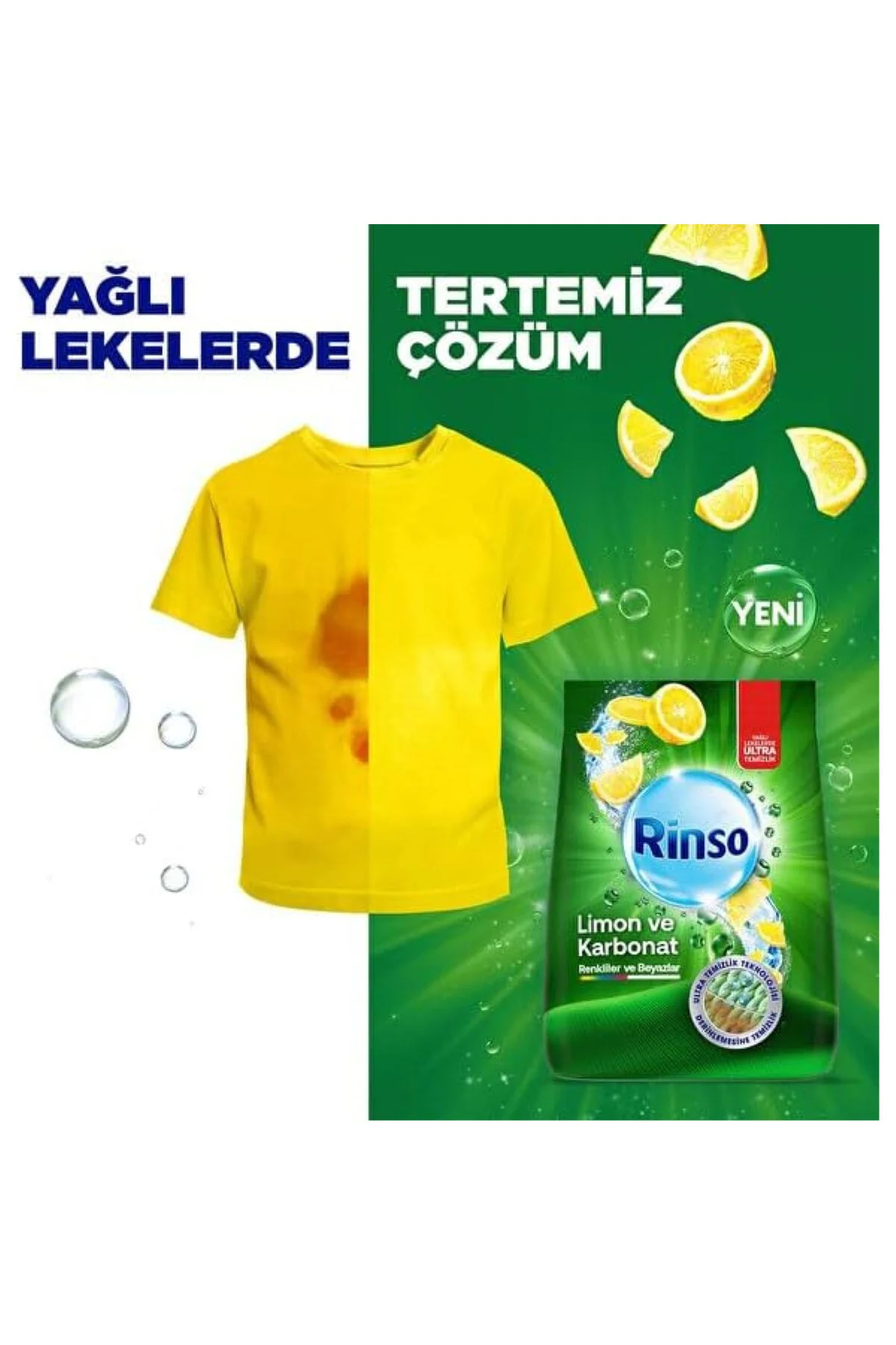 Toz Çamaşır Deterjanı Limon ve Karbonat Renkliler ve Beyazlar İçi