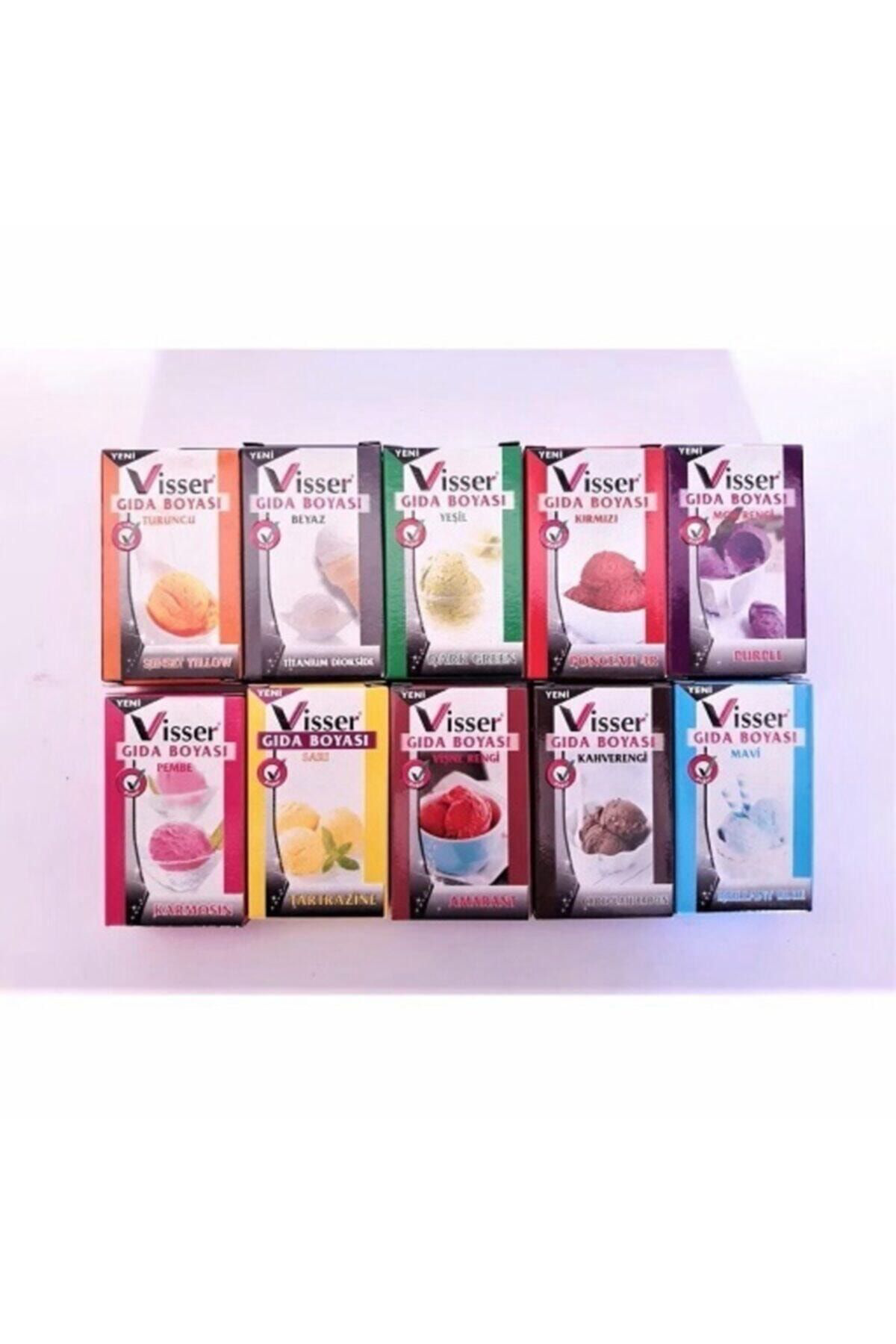Visser Toz Gıda Boyası 10 Lu Paket 10 Renk 10 Adet G.B