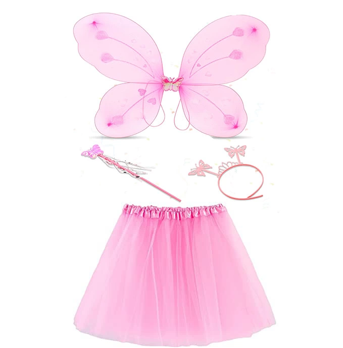 Toz Pembe Kelebek Kostümü - Toz Pembe Kelebek Kostüm Aksesuar Set Toz Pembe Kelebek Kostümü - Toz Pembe Kelebek Kostüm Aksesuar Set