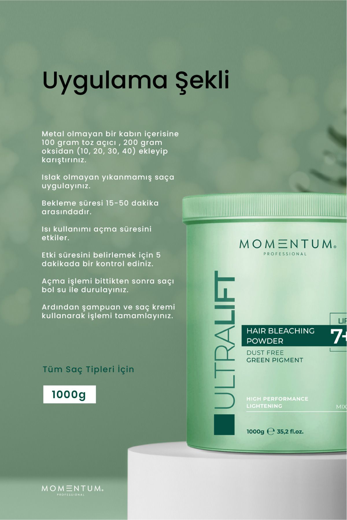 Momentum Toz Saç Açici Dust Free Green 1000 G